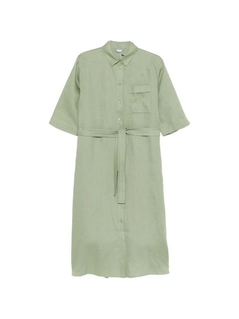 Max Mara button belt linen midi dress - Green - zdjęcie produktu nr 1