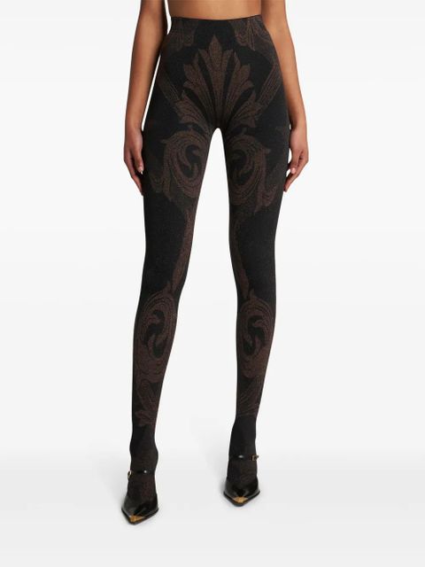 ETRO x Wolford metallic-jacquard tights - Brown - zdjęcie produktu nr 2