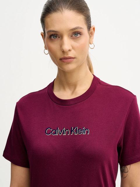 Calvin Klein Jeans t-shirt bawełniany damski kolor fioletowy LV047E821G