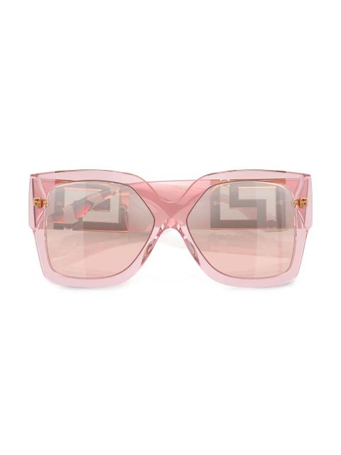 Versace Eyewear Greca-plaque oversized-frame sunglasses - Pink