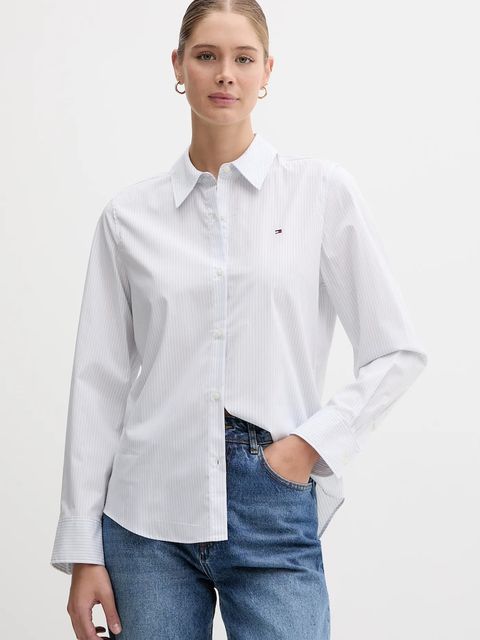 Tommy Hilfiger koszula damska kolor niebieski regular z kołnierzykiem klasycznym WW0WW47169 - zdjęcie produktu nr 1