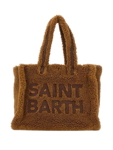 MC2 Saint Barth logo-embroidered Teddy tote bag - Brown - zdjęcie produktu nr 1