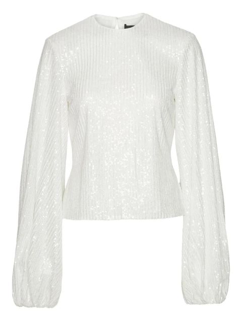 ROTATE BIRGER CHRISTENSEN sequin-embellished long-sleeve top - White - zdjęcie produktu nr 1