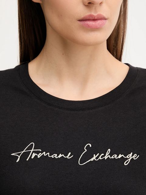 Armani Exchange t-shirt bawełniany damski kolor czarny XW000839 AF10356