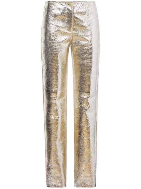 Proenza Schouler Metallic leather trousers - Gold - zdjęcie produktu nr 1