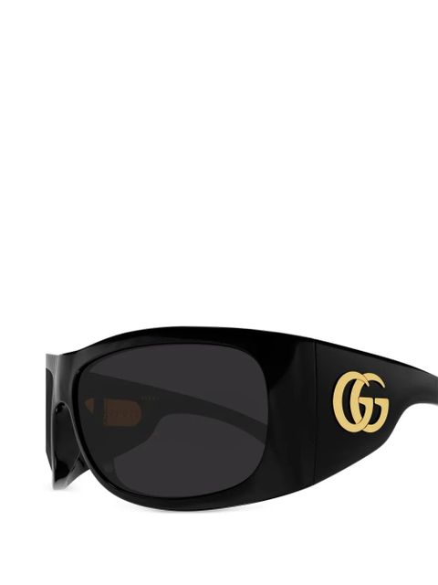 Gucci Eyewear double G rectangle-frame sunglasses - Black