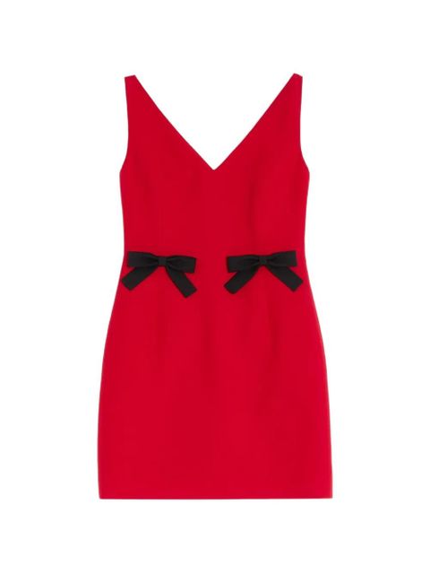 Valentino Garavani bow V-neck mini dress - Red - zdjęcie produktu nr 1