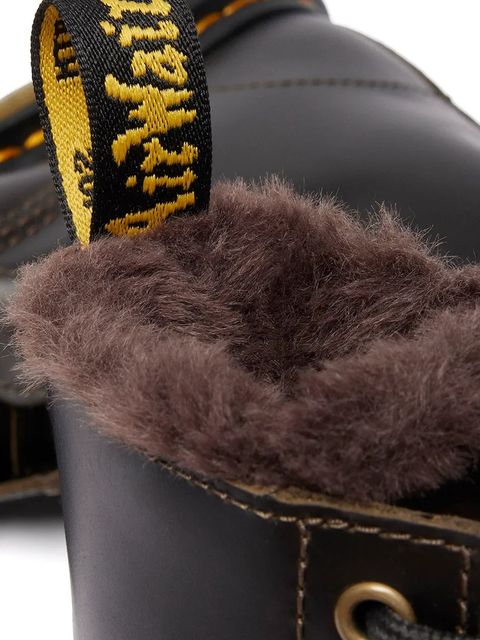 Dr. Martens workery skórzane 1460 Serena damskie kolor brązowy na platformie lekko ocieplone DM41414020