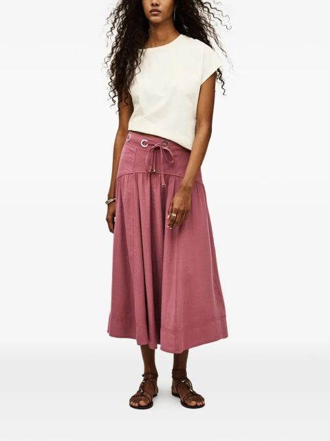 Ba&Sh Donia eyelet-embellished drawstring skirt - Pink - zdjęcie produktu nr 2