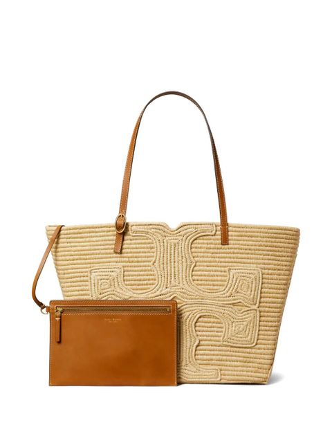 Tory Burch Ella structured straw tote bag - Neutrals