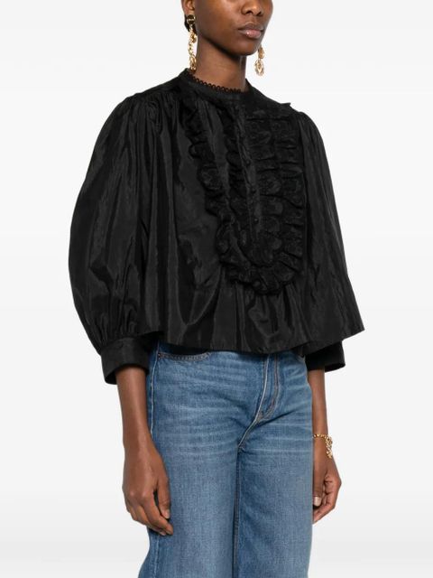 Chloé ruffled bib blouse - Black
