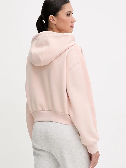 Guess bluza AELIA damska kolor różowy z kapturem gładka V5BQ11 KB681