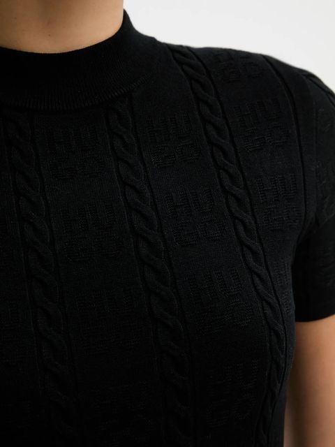 HUGO sukienka kolor czarny mini dopasowana 50554080