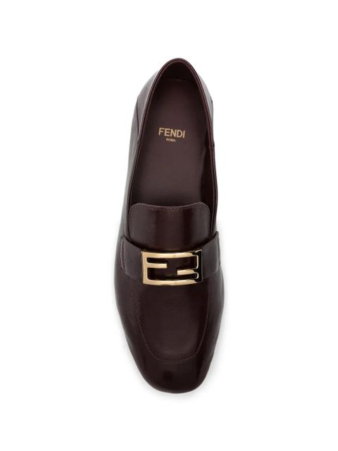 FENDI buckle loafers - Brown