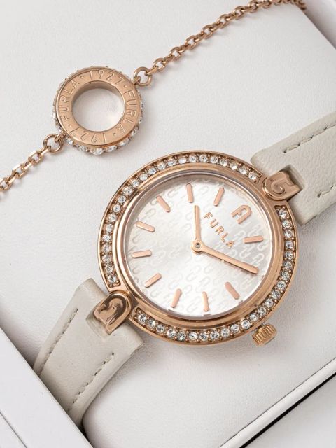 Furla zegarek i bransoletka kolor beżowy FGWJ001BU