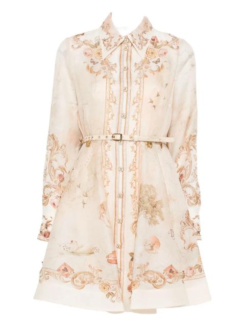 ZIMMERMANN floral-print belted mini dress - Neutrals