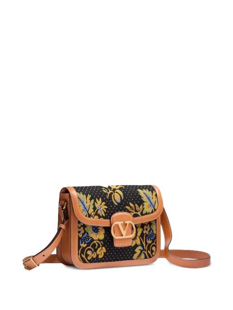 Valentino Garavani floral-pattern shoulder bag - Blue