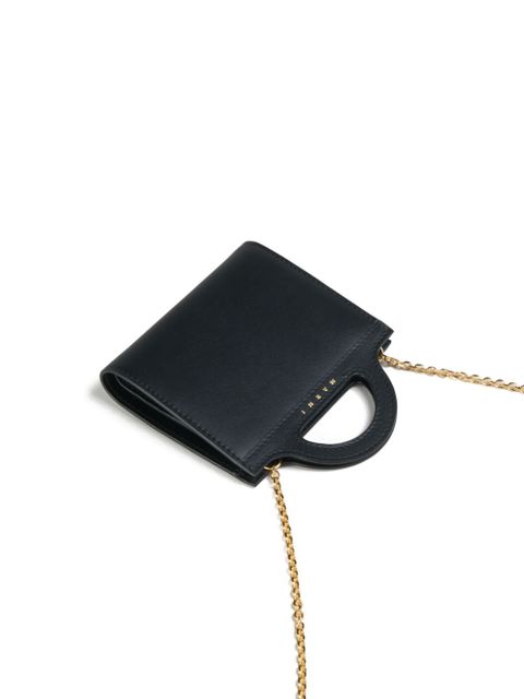 Marni Tropicalia leather wallet-on-chain - Black