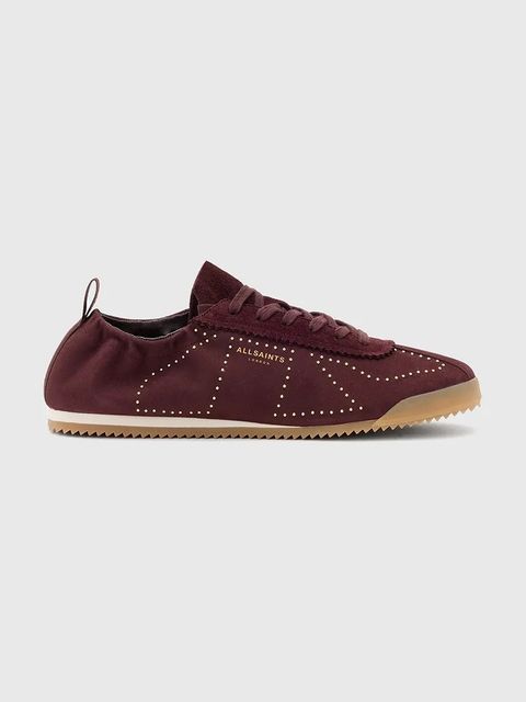 AllSaints sneakersy skórzane Kenny Stud Runner damskie kolor czerwony W056FD