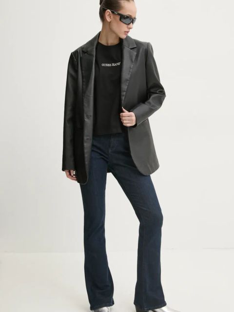 Guess Jeans t-shirt bawełniany damski kolor czarny W5RI42 K8HM0