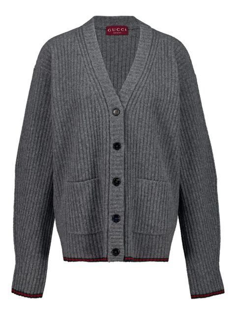 Gucci V-neck buttoned cardigan - Grey - zdjęcie produktu nr 1