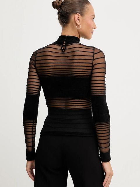 Retrofete bluzka Katrine damska kolor czarny wzorzysta R-FW25-12072-12