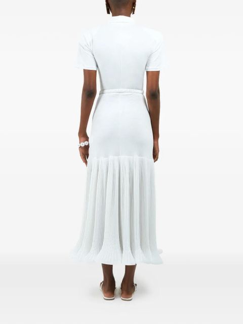 Rowen Rose pleated maxi polo dress - White