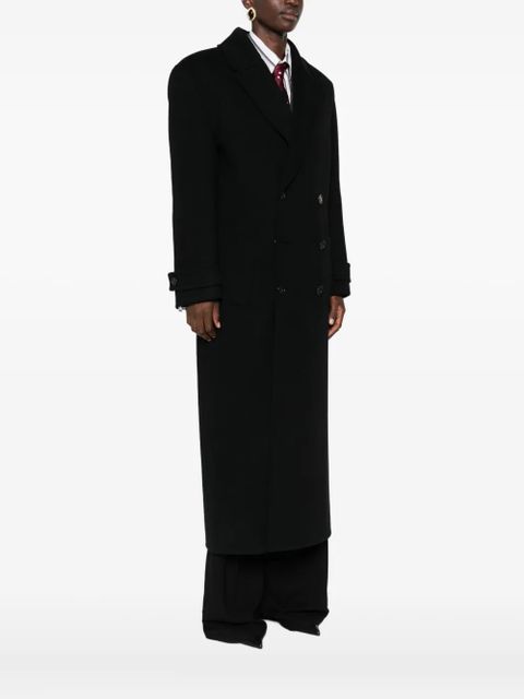 Saint Laurent double-breasted wool coat - Black