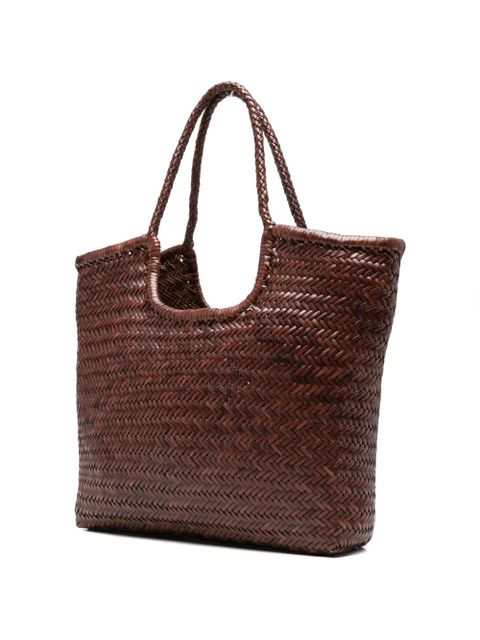 DRAGON DIFFUSION NS Diagonal Triple Jump woven tote bag - Brown