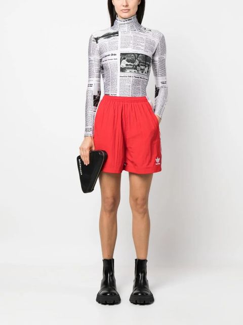 Balenciaga x Adidas logo-print track shorts - Red