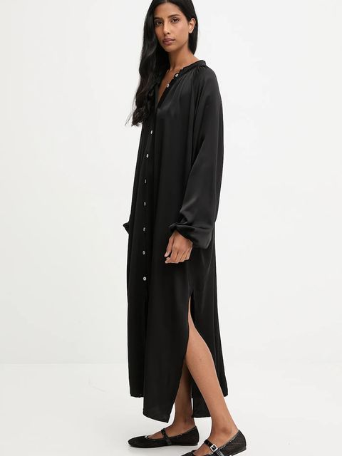 Answear.LAB sukienka kolor czarny maxi oversize - zdjęcie produktu nr 1