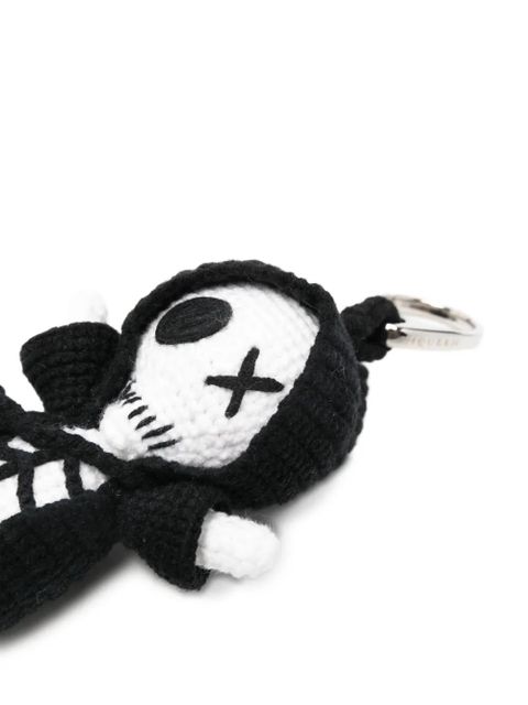 Alexander McQueen The Doll Sid skeleton charm keyring - White