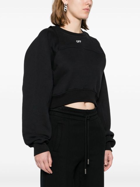 Off-White cropped layered sweatshirt - Black - zdjęcie produktu nr 2