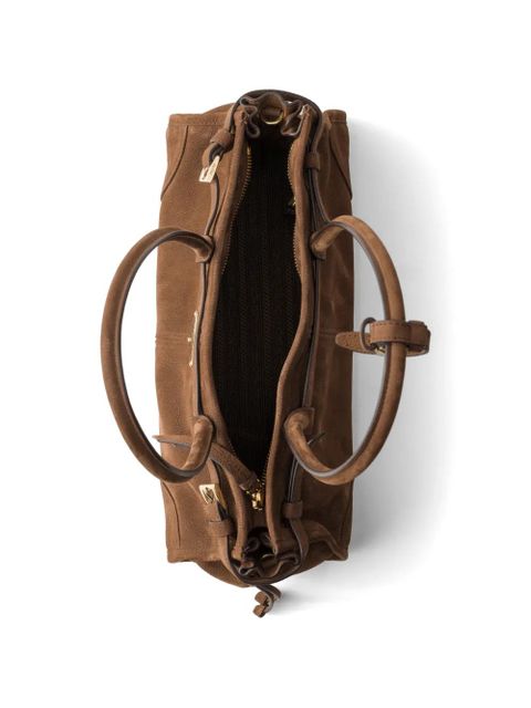 Prada Bonnie medium nubuck leather handbag - Brown