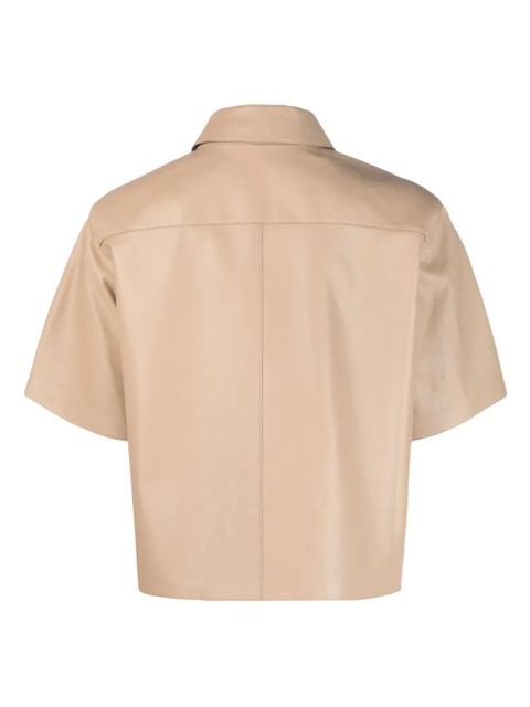 Yves Salomon short-sleeve lambskin shirt - Neutrals - zdjęcie produktu nr 2