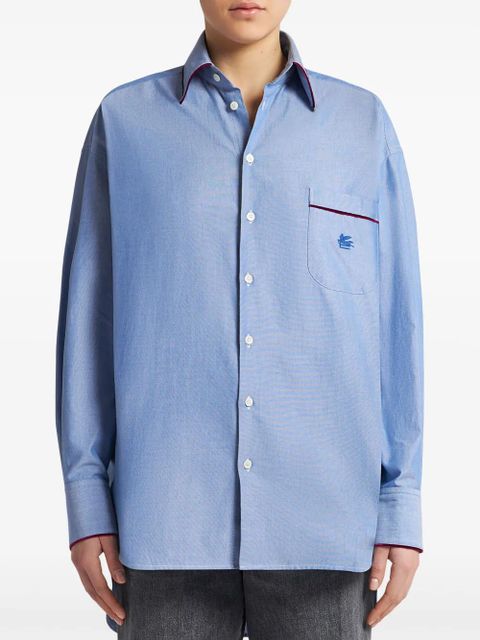 ETRO Pegaso-embroidered cotton T-shirt - Blue