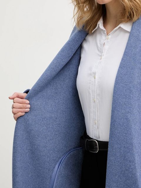 Calvin Klein płaszcz z dodatkiem wełny kolor fioletowy LV044E537G