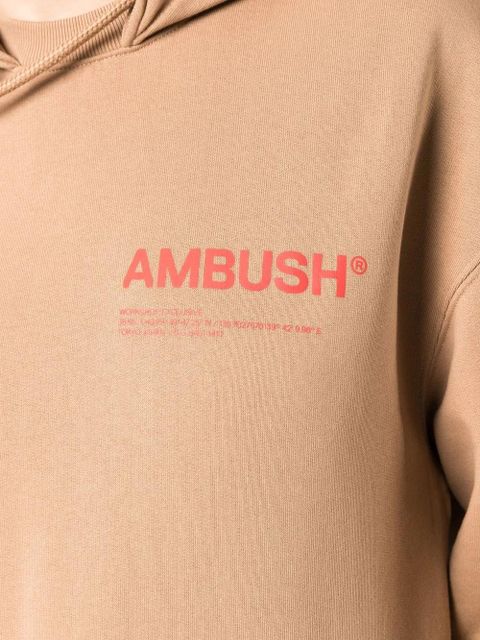 AMBUSH chest logo-print hoodie - Neutrals