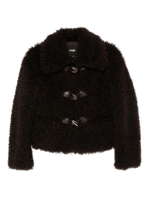 Maje toggle-fastening faux-fur jacket - Dark Brown - zdjęcie produktu nr 1