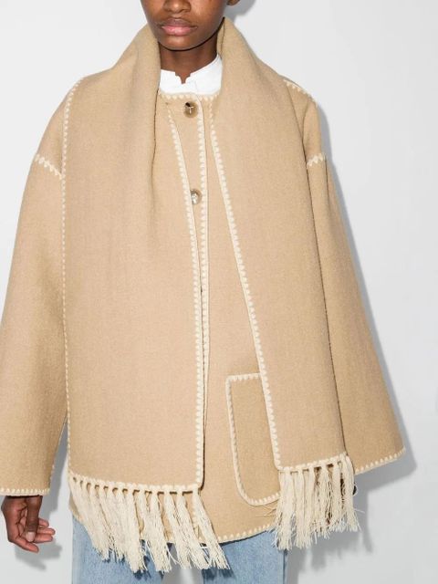 TOTEME embroidered scarf button-front jacket - Neutrals - zdjęcie produktu nr 2