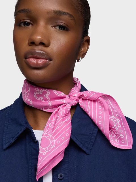 Tous apaszka z jedwabiem All In damska kolor różowy wzorzysta 2002202633