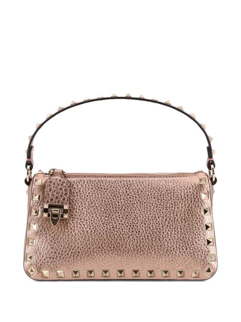 Valentino Garavani small Rockstud grainy leather crossbody bag - Pink