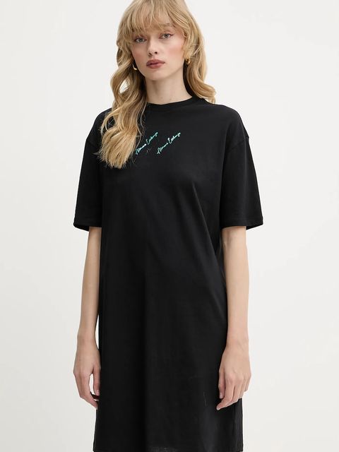 Armani Exchange sukienka bawełniana kolor czarny mini prosta XW000378 AF10354 - zdjęcie produktu nr 1