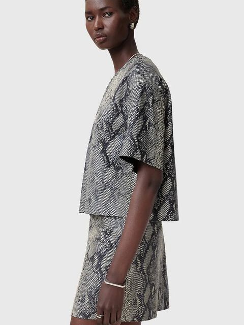 AllSaints bluzka skórzana RENAI