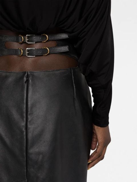 Givenchy buckle-detail leather pencil skirt - Black