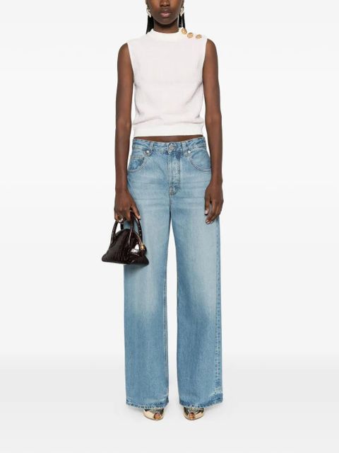 Balmain button-embellished top - Neutrals - zdjęcie produktu nr 2