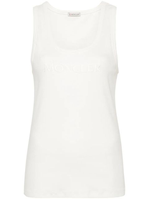 Moncler logo-embroidered tank top - Neutrals - zdjęcie produktu nr 1