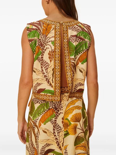 FARM Rio foliage sketch open back top - Neutrals - zdjęcie produktu nr 2