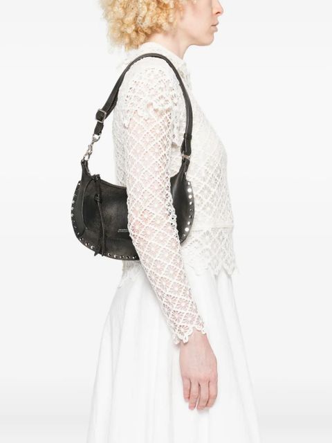 ISABEL MARANT Oskan Moon stud-embellished leather shoulder bag - Brown - zdjęcie produktu nr 2