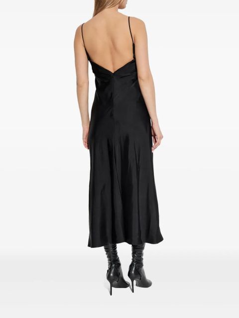 Jil Sander gathered-bustier midi dress - Black